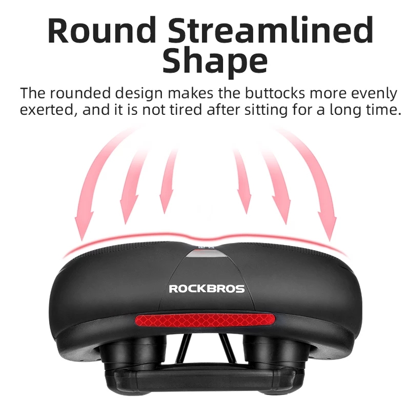 ROCKBROS Road Bike Saddles Rainproof PU Surface Soft Memory Sponge Shockproof Bikes Seat MTB Saddle Reflective Bicycle Cushion8219
