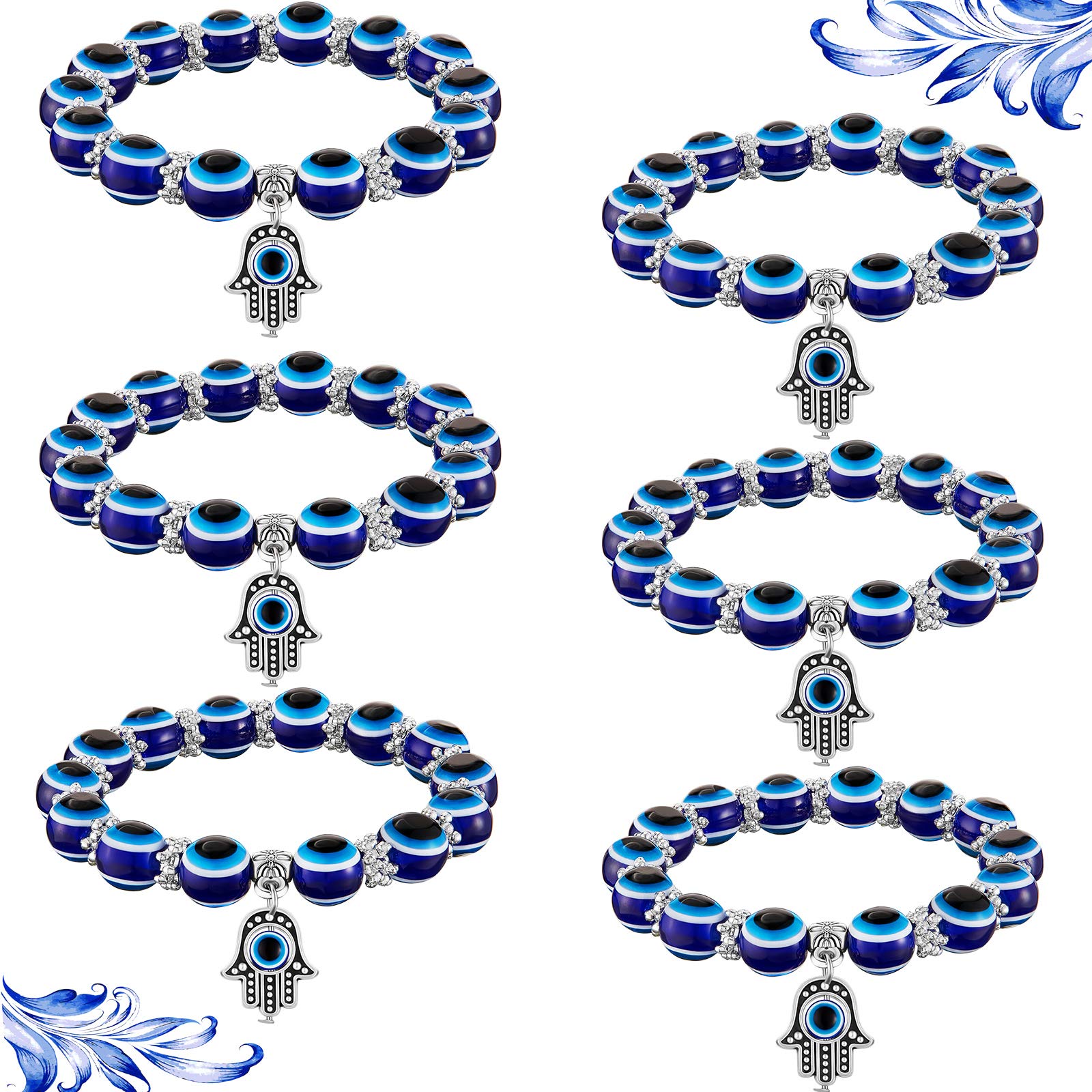 Fashion Silver Color Strand Bracelet Evil Blue Eye Hamsa Hand Fatima Palm Bracelets for Women Beads Chain Vintage Jewelry Female Gifts
Fashion Silver Color Strand Bracelet Evil Blue Eye Hamsa Hand Fatima Palm Bracelets for Women Beads Chain Vintage Jewelry Female Gifts