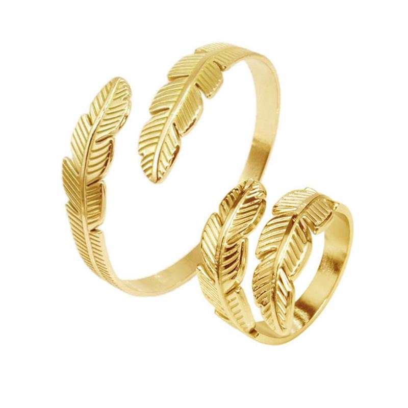 Earrings & Necklace 316L Stainless Steel Feather Couple Bracelet Ring Retro Hollow Jewelry Bijoux Acier Inoxidable Femme Sieraden Sets, Silver
Earrings & Necklace 316L Stainless Steel Feather Couple Bracelet Ring Retro Hollow Jewelry Bijoux Acier Inoxidable Femme Sieraden Sets, Silver
