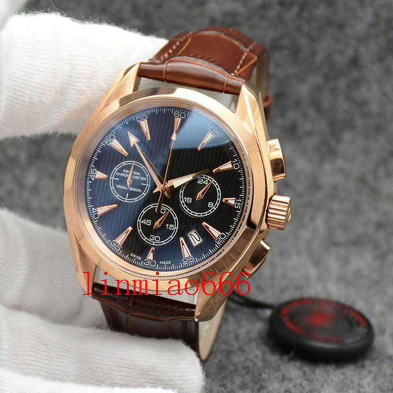 44mm quartz chronograph mens watches red hands stainless steel bracelet fixed bezel with a ring showing tachymeter markings, Slivery;brown
44mm quartz chronograph mens watches red hands stainless steel bracelet fixed bezel with a ring showing tachymeter markings, Slivery;brown