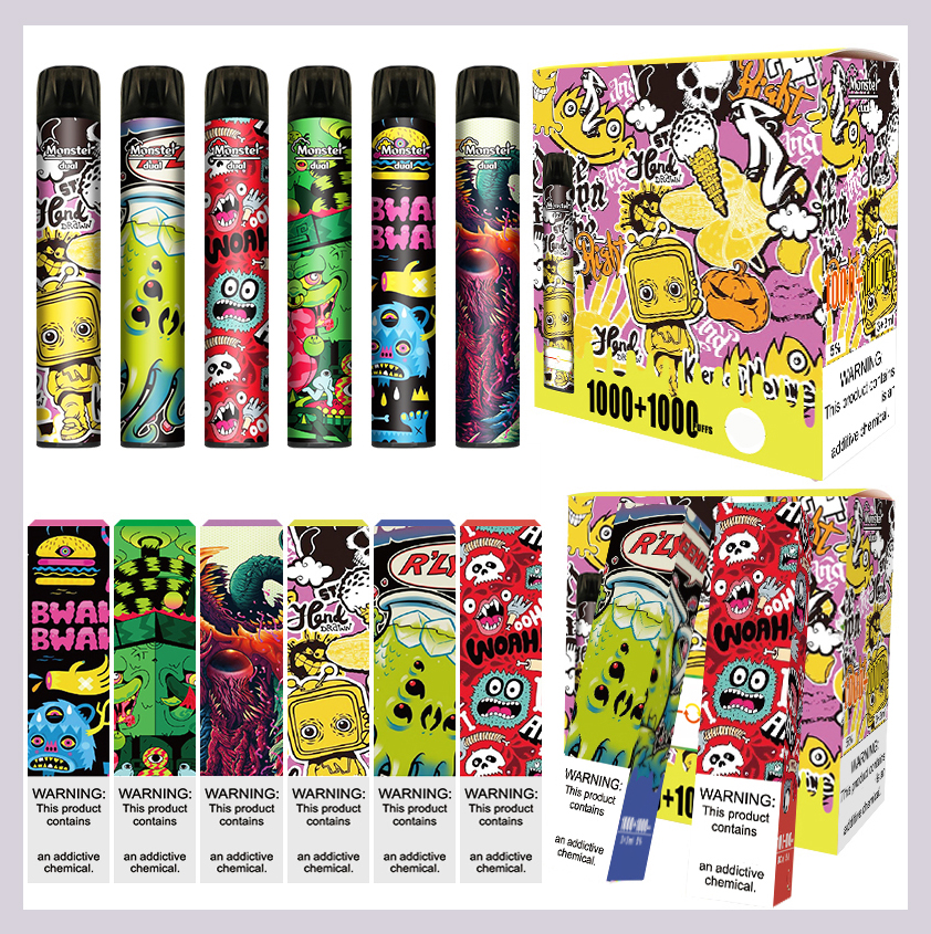 Wholesale Disposable Vape Pen Electronic Cigarette Custom Monster Dual 2 in 1 Vaporizer
Wholesale Disposable Vape Pen Electronic Cigarette Custom Monster Dual 2 in 1 Vaporizer