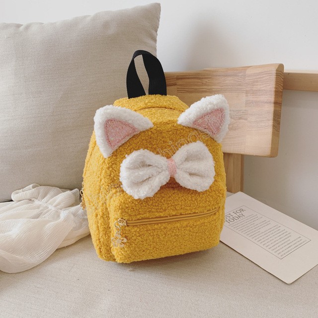 Kids Mini Backpack Purse Cute Bow School Bags for Baby Girl Kawaii Plush School Backpack