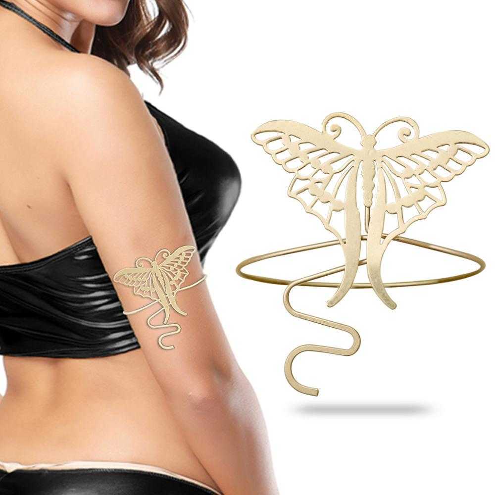 Retro Gold Filigree Butterfly Bracelet Armband Upper Arm Cuff Armlet Belly Dance Women Gift Jewelry Pulseiras Bileklik Bohemian Q0719
Retro Gold Filigree Butterfly Bracelet Armband Upper Arm Cuff Armlet Belly Dance Women Gift Jewelry Pulseiras Bileklik Bohemian Q0719