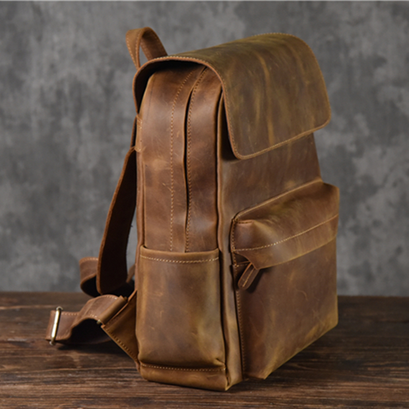 Brand Designer Men Genuine Leather Backpack Crazy Horse Daypack Multi Pocket Casual Rucksack Vintage Handmade Tote Bolsa, Brown
Brand Designer Men Genuine Leather Backpack Crazy Horse Daypack Multi Pocket Casual Rucksack Vintage Handmade Tote Bolsa, Brown