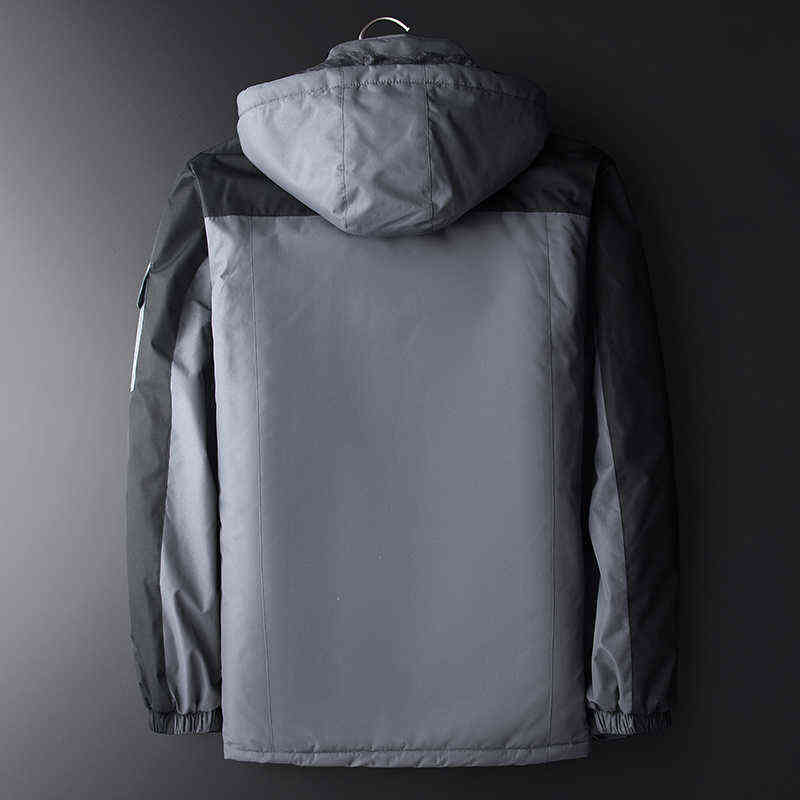 Men Autumn Winter Warm Waterproof Jacket Casual Thick Outwear Windproof Hat Parkas Plus Size L9Xl 211214Z