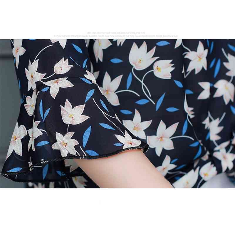 Spring Summer Fashion Casual Chiffon Women Blouses Shirt Lady Printed Floral Loose Female Clothing Tops Blusas 0042 30 210506