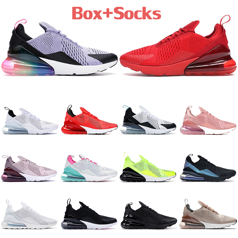 With Box 270 React Men Running Shoes University Tiger Red Triple Black White Blue Pink Bred Volt Orange Betrue Grape USA Women Sport Trainers Sneakers
With Box 270 React Men Running Shoes University Tiger Red Triple Black White Blue Pink Bred Volt Orange Betrue Grape USA Women Sport Trainers Sneakers