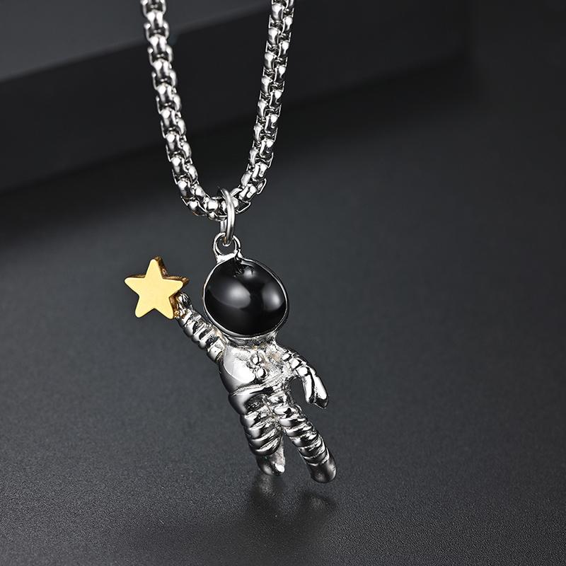 Pendant Necklaces Women Astronauta Stainless Steel Retro Necklace Chain Gifts Male Accessories Fashion Long Men Jewelry, Silver
Pendant Necklaces Women Astronauta Stainless Steel Retro Necklace Chain Gifts Male Accessories Fashion Long Men Jewelry, Silver