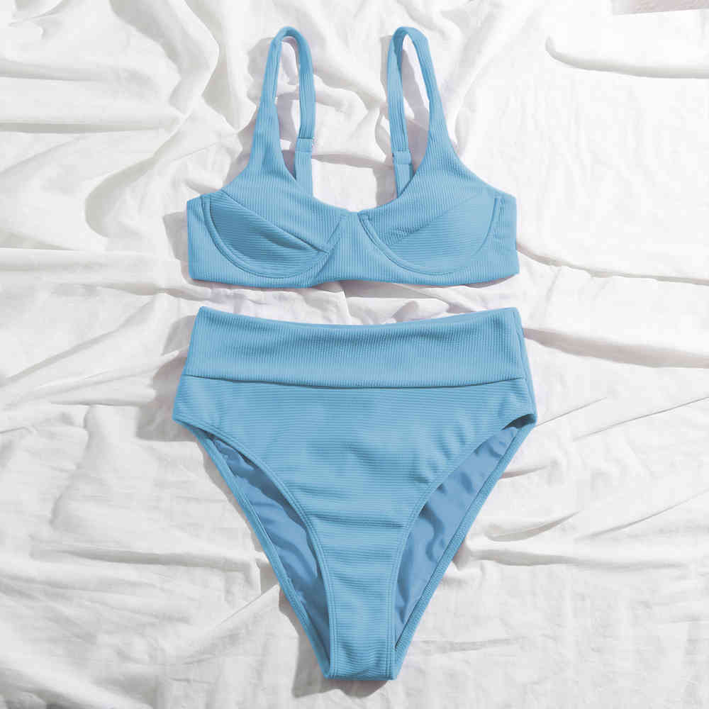 Summer Sexy Rib Underwire Bikini Set Push Up High Waist Swim Wear Bathing Suit Women Swimsuit Biquini Brazilian Bikinis 210520
Summer Sexy Rib Underwire Bikini Set Push Up High Waist Swim Wear Bathing Suit Women Swimsuit Biquini Brazilian Bikinis 210520