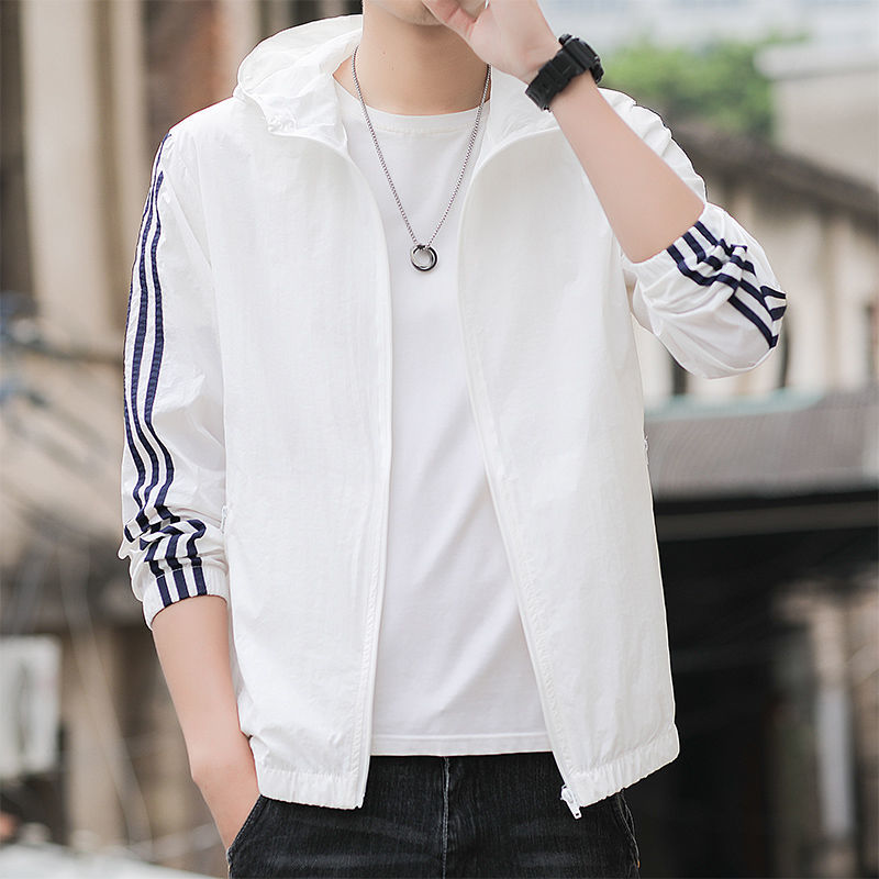 Summer men's Jackets sunscreen thin section breathable simple hooded long-sleeved casual fashion sports youth trend comfortable loose wild jacket, White
Summer men's Jackets sunscreen thin section breathable simple hooded long-sleeved casual fashion sports youth trend comfortable loose wild jacket, White