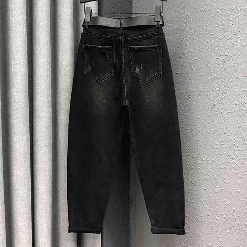 Personlaity Patch Jeans Women's Spring High Wiast Contrast Color Denim Harem Radish Pants Female Fashion 210427