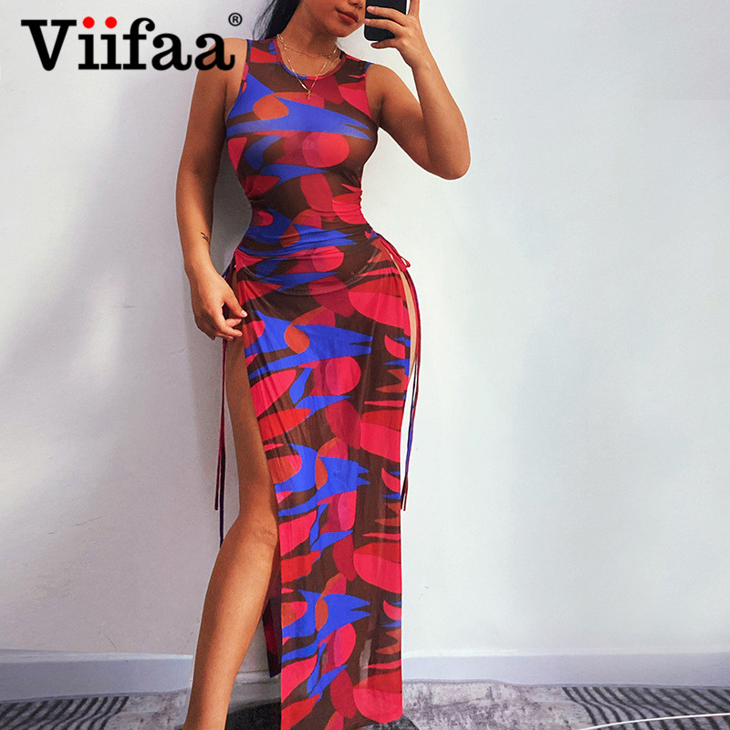 viifaa vacation beach maxi dresses for summer 2021 multicolor print mesh clubwear dstring split side women dressplus size clothes, Black;gray
viifaa vacation beach maxi dresses for summer 2021 multicolor print mesh clubwear dstring split side women dressplus size clothes, Black;gray