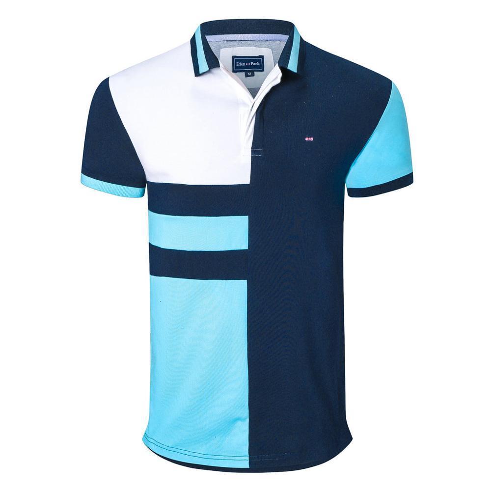 Men's Polos arrival men's patchwork polo shirts park brand design stright business eden casual homme embroidery tops REZO