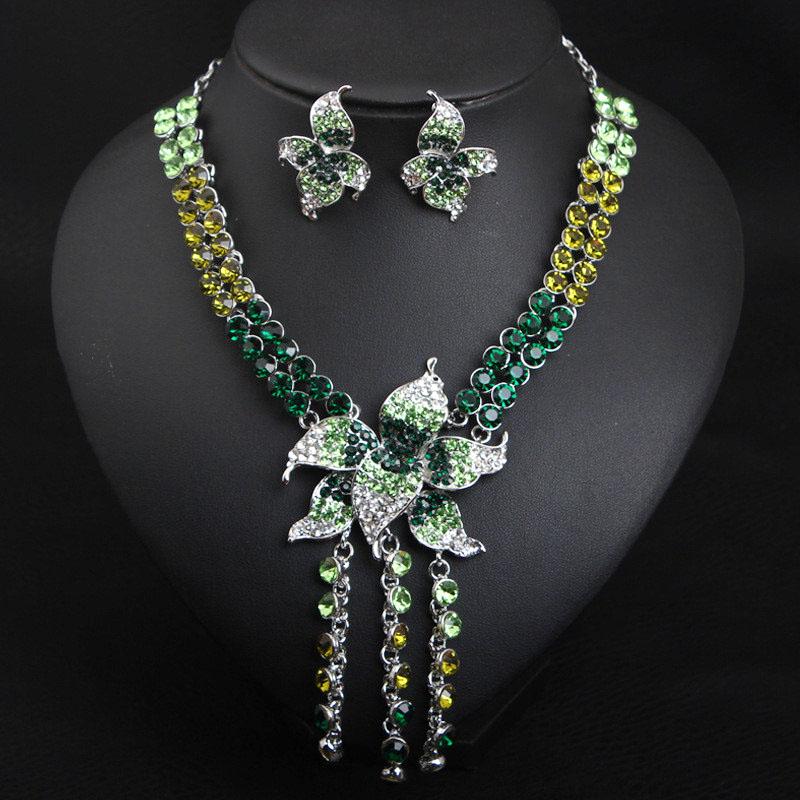 Earrings & Necklace Women Short Collar Necklaces Jewelry Silver Crystal Flowers Rhinestone Statement Tassel Sets
Earrings & Necklace Women Short Collar Necklaces Jewelry Silver Crystal Flowers Rhinestone Statement Tassel Sets