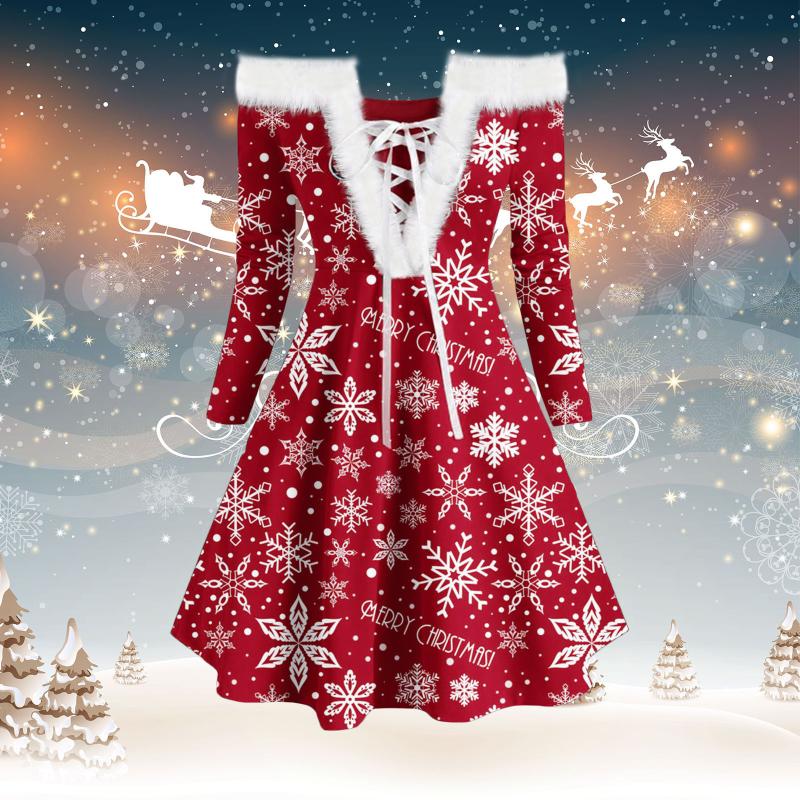 Casual Dresses Christmas Printed Women Party Dress Elegant Furry Long Sleeve A-Line Fashion V Neck Tie-up Plush Off Shoulder Mini, Black;gray
Casual Dresses Christmas Printed Women Party Dress Elegant Furry Long Sleeve A-Line Fashion V Neck Tie-up Plush Off Shoulder Mini, Black;gray