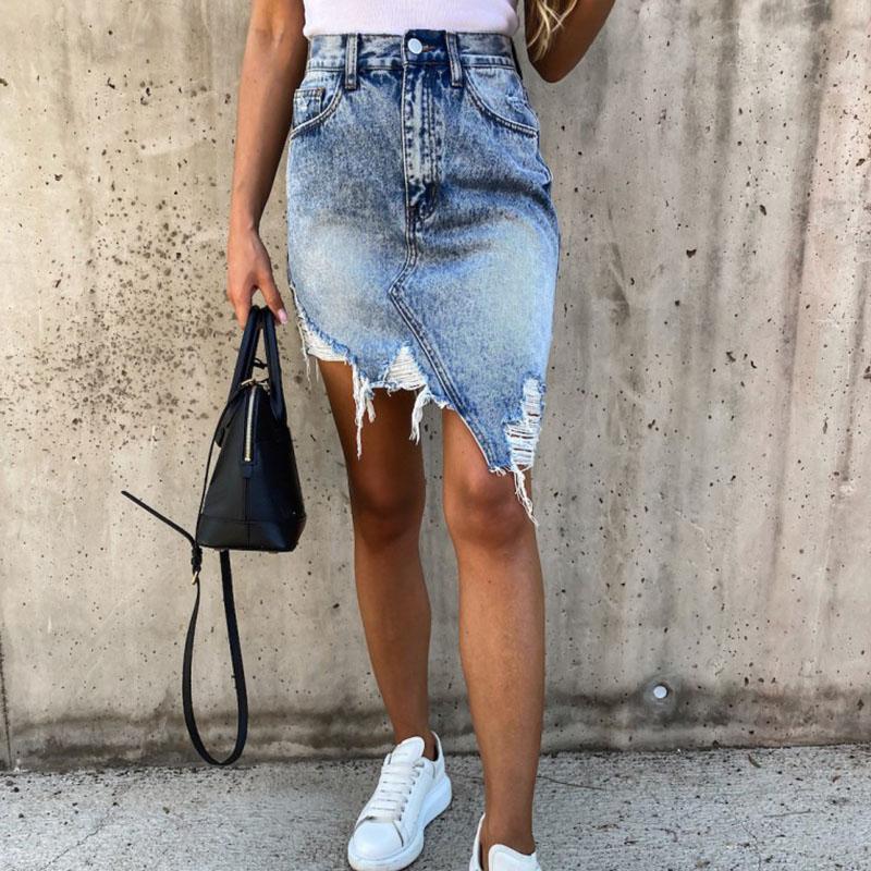 Skirts Casual High Waist Tassel Cool Pencil Denim Women Summer 2021 Vintage Sexy Hole Ripped Pockets All-matched Jeans Skirt, Blue
Skirts Casual High Waist Tassel Cool Pencil Denim Women Summer 2021 Vintage Sexy Hole Ripped Pockets All-matched Jeans Skirt, Blue