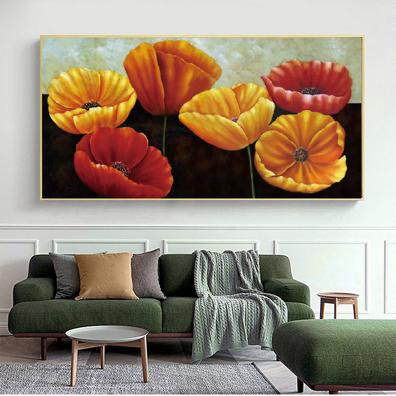 Large Size Beautiful Flower Painting Wall Art Canvas Print Abstract Poster For Living Room Bedroom Decoration Cuadros No Frame