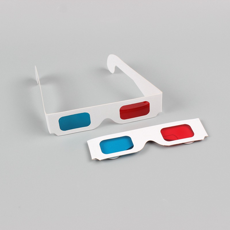 3D Paper Glasses Red & Blue Cyan Paper Card Universal Anaglyph Offers a Sense of Reality Movie DVD