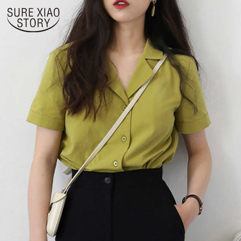 Fashion Short Sleeve V Neck Office Lady White Shirt Tops Retro Shirt for Women Simple Solid Summer Blouse Blusas Femininas 10166 210527, Black
Fashion Short Sleeve V Neck Office Lady White Shirt Tops Retro Shirt for Women Simple Solid Summer Blouse Blusas Femininas 10166 210527, Black