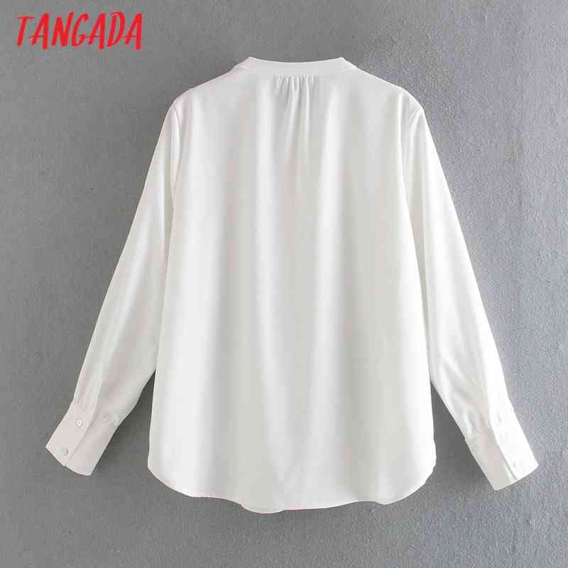Women White Shirts Long Sleeve Solid Elegant Office Ladies Work Wear Blouses CE136 210416