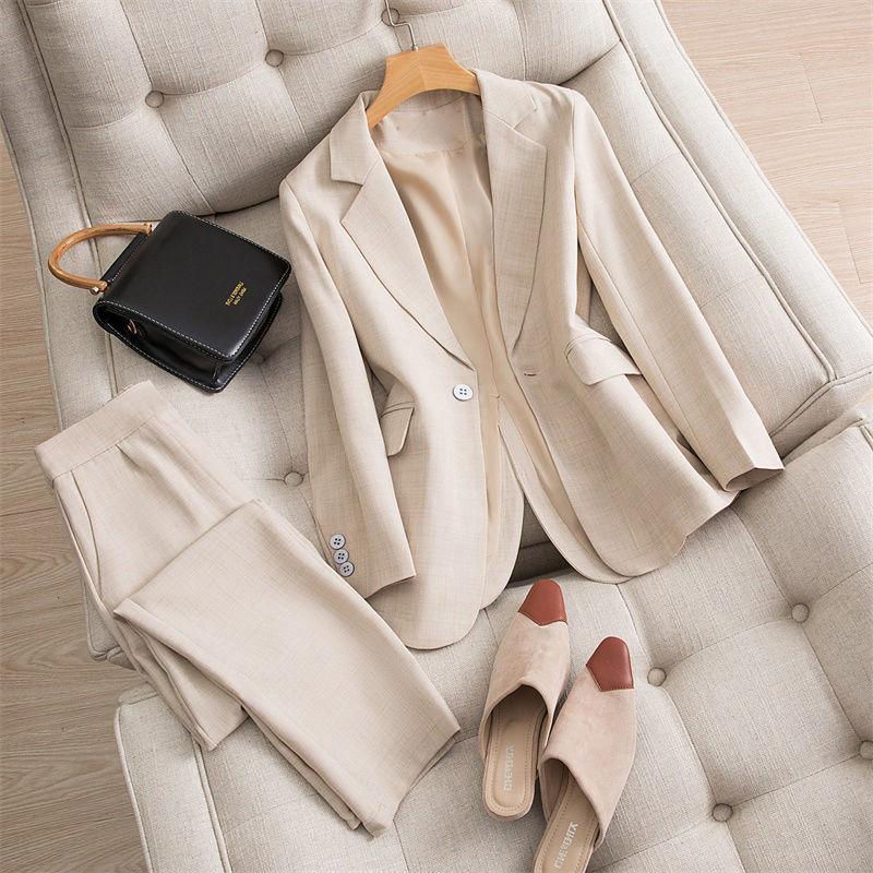 Women's Two Piece Pants Plus Size Suit Blazers Pant Spring Autumn Women 2021 Korean Style Elegant Trousers Business Office Lady Slim 2-Piece, Beige
Women's Two Piece Pants Plus Size Suit Blazers Pant Spring Autumn Women 2021 Korean Style Elegant Trousers Business Office Lady Slim 2-Piece, Beige
