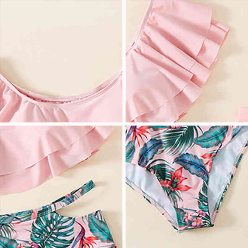 Family Matching Swimsuit Mother Daughter Swimwear Mommy and Me Beach Dress Clothes Outfits Father Son Swim Trunks 210429
