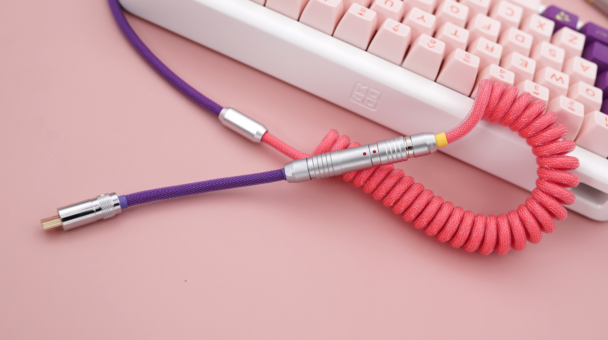 GeekCable Handmade Customized Mechanical Keyboard Data Cable For GMK Theme SP Keycap Line The Grand Budapest Hotel Colorway