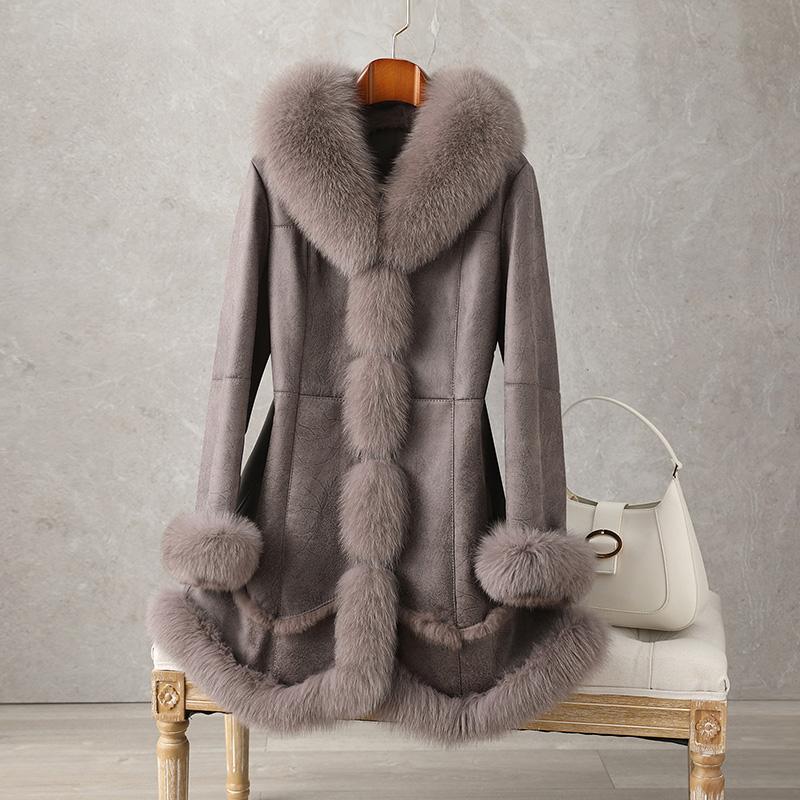 Women's Fur & Faux 2021 Double Face Coat Medium Long With Collar Trims Cuffs Genuine Leather Overcoat Winter, Black
Women's Fur & Faux 2021 Double Face Coat Medium Long With Collar Trims Cuffs Genuine Leather Overcoat Winter, Black