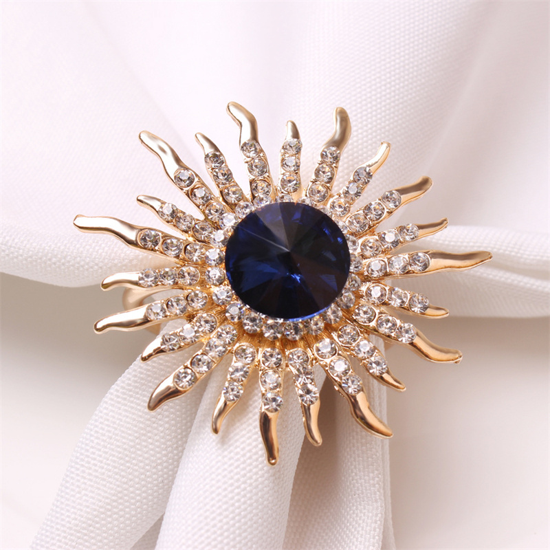 Bling Blue Napkin Ring Holder Diamond