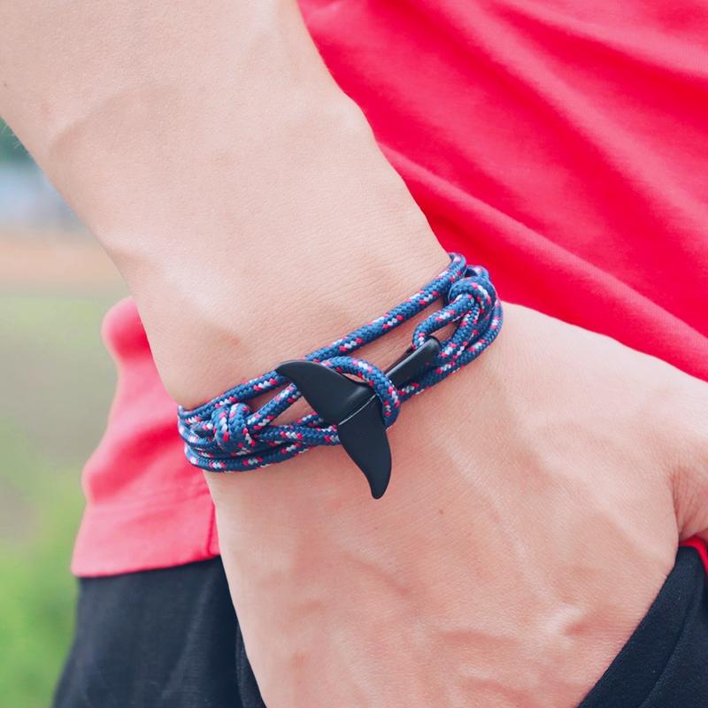 Charm Bracelets 2021 Fashion Paracord Men Women Adjustable Lucky Red Braslet Easy Hook Tail Braclet Hiphop Rock Jewelry Pulsera