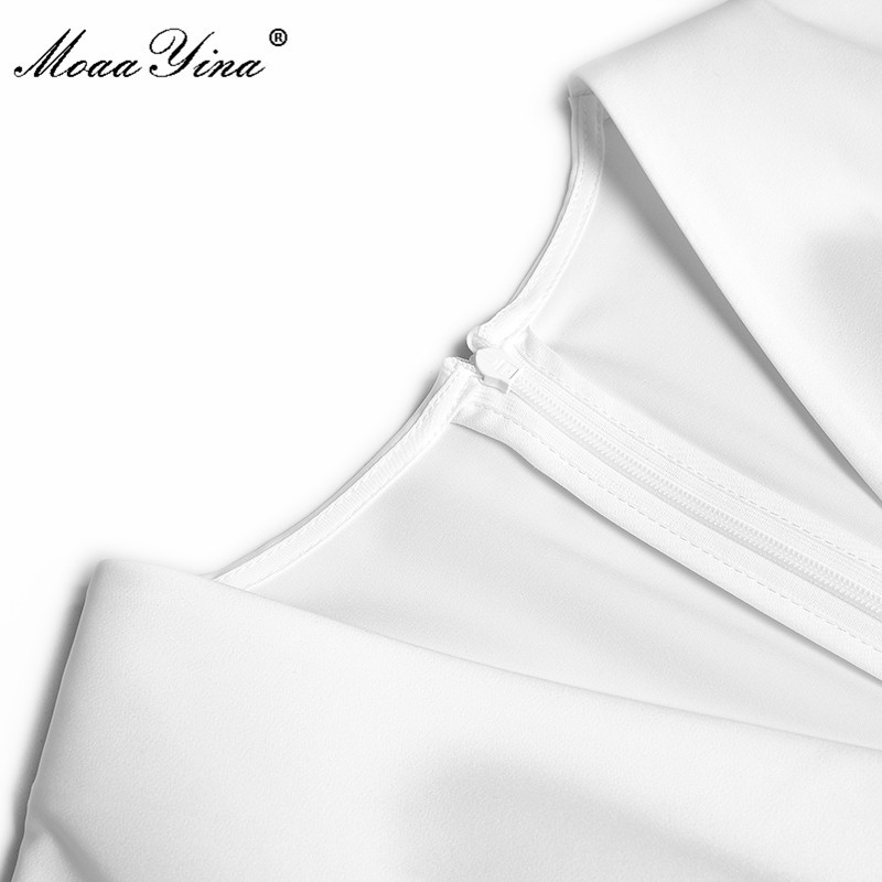 Summer Women's High Street Midi Dress V-neck Short sleeve Applique Embroidery Red White Splicing Slim Pencil 210524