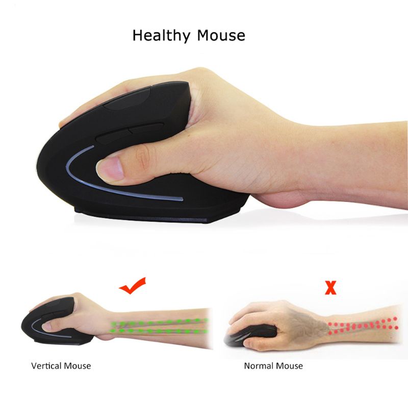 Wired Right Hand Vertical Mouse Ergonomic Gaming Mouse 800 1200 1600 DPI USB Optical Wrist Healthy Mice For PC Computer