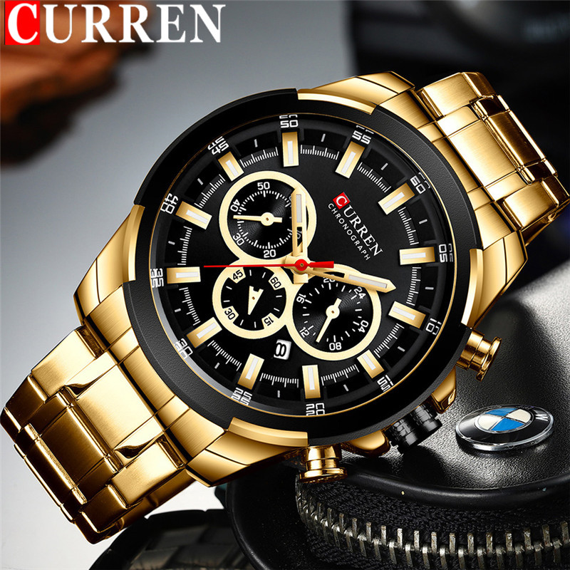 CURREN Man WristWatch Waterproof Chronograph Men Watch Military Top Brand Luxury Gold New Stainless Steel Sport Male Clock 8361g, Cu836104 without box
CURREN Man WristWatch Waterproof Chronograph Men Watch Military Top Brand Luxury Gold New Stainless Steel Sport Male Clock 8361g, Cu836104 without box