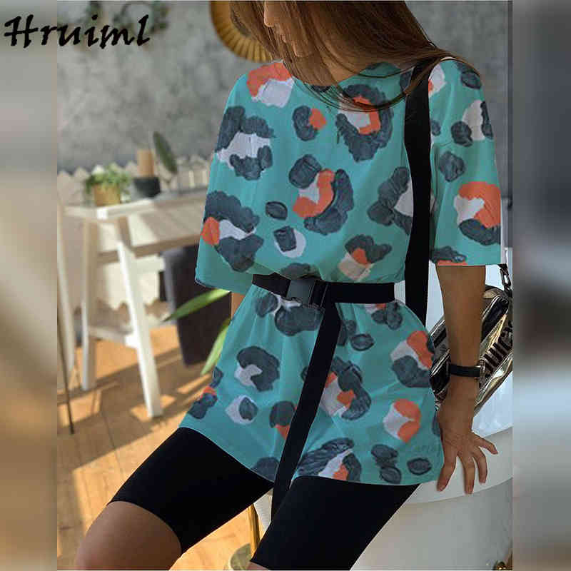 Sunflower Printing Clothes Women Casual Fashion Loose Short Sleeve Two-piece Suit Elastic Waist Pullover Ubrania Damskie 210513