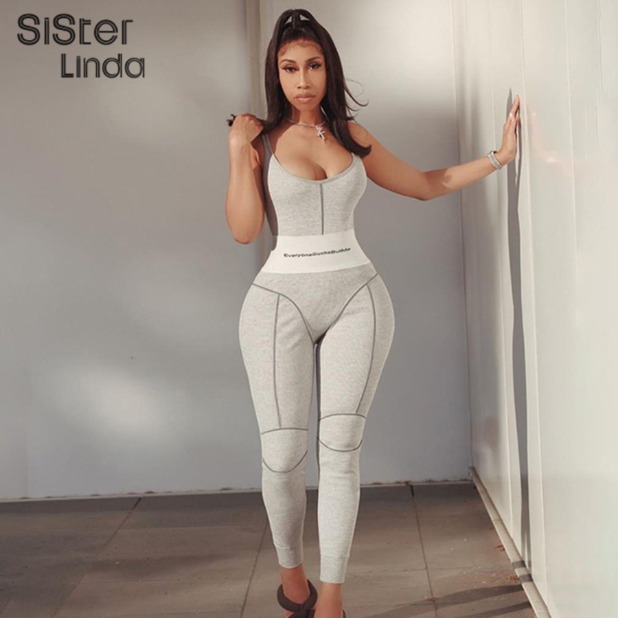 Sisterlinda Grey Patchwork Stretch Ribbed Women Jumpsuits Fitness Sportwear High Quality Sleeveless Party Rompers Activity Wear, Black
Sisterlinda Grey Patchwork Stretch Ribbed Women Jumpsuits Fitness Sportwear High Quality Sleeveless Party Rompers Activity Wear, Black