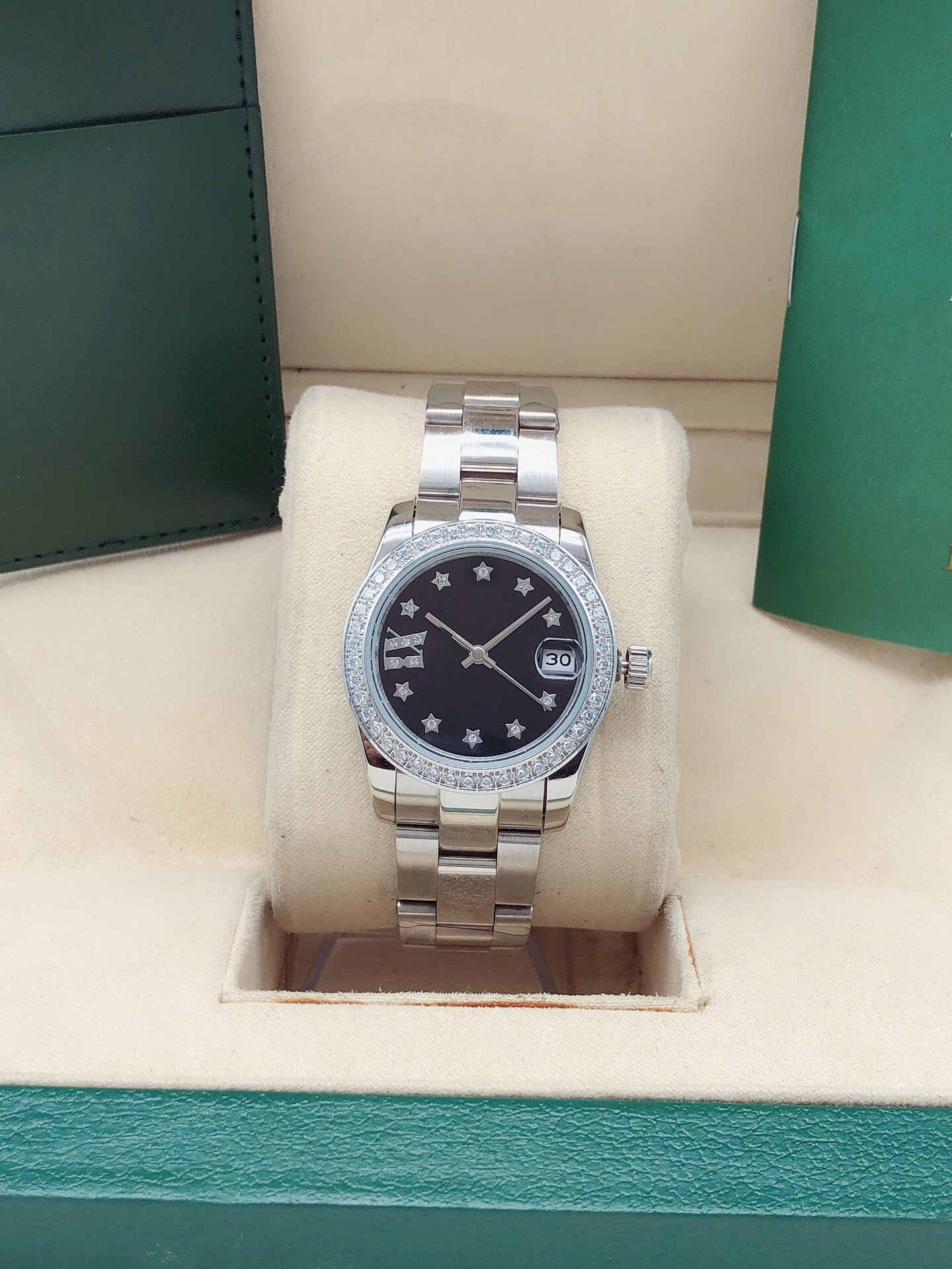 Silver Gold Stainless Steel Straps Mens Watch 2813 Dayjust 31mm Automatic Watches Men's Mechanical Movement Wristwatches Diamond Case S, Slivery;brown
Silver Gold Stainless Steel Straps Mens Watch 2813 Dayjust 31mm Automatic Watches Men's Mechanical Movement Wristwatches Diamond Case S, Slivery;brown