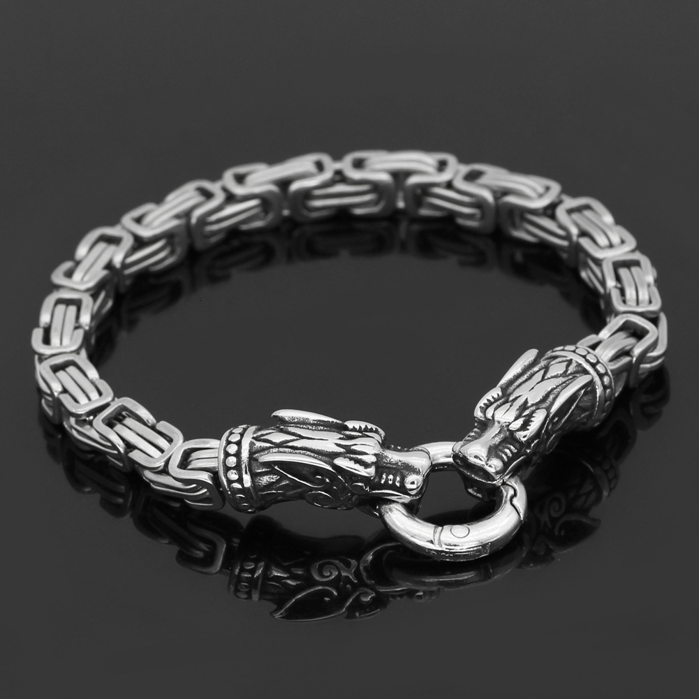 Bangles Bracelet Viking Leading Stainless Steel Titanium Imperial Chain Domineering, Black
Bangles Bracelet Viking Leading Stainless Steel Titanium Imperial Chain Domineering, Black
