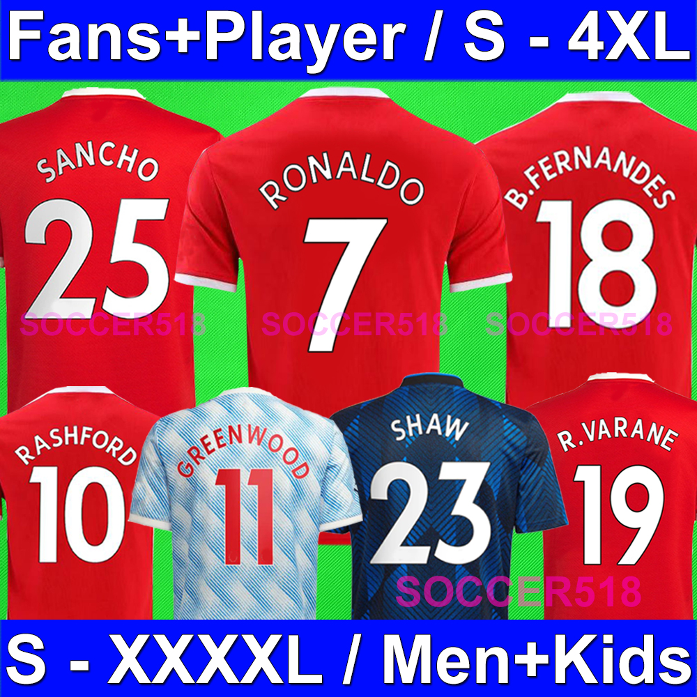 S - 4XL player version RONALDO SANCHO RASHFORD soccer jersey POGBA RAPHAEL VARANE MARTIAL football shirts BRUNO FERNANDES GREENWOOD SHAW kids kits XXXXL CAVANI, A01
S - 4XL player version RONALDO SANCHO RASHFORD soccer jersey POGBA RAPHAEL VARANE MARTIAL football shirts BRUNO FERNANDES GREENWOOD SHAW kids kits XXXXL CAVANI, A01