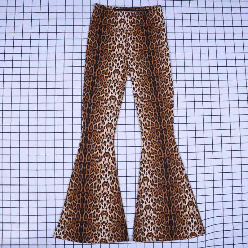 Women Pants High Waist Leopard Bell Harem Loose korean Trousers Casual Wide Leg Trouser 210428