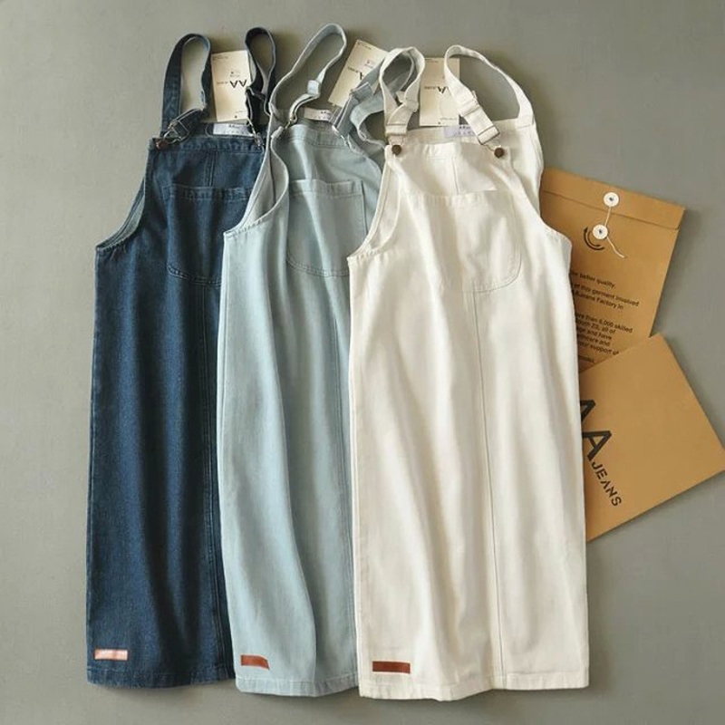 Summer Autumn White Denim Dresses Women Sundress Casual Jeans with Pockets Overalls Adjustable Strap Cotton 210603, Dark blue
Summer Autumn White Denim Dresses Women Sundress Casual Jeans with Pockets Overalls Adjustable Strap Cotton 210603, Dark blue