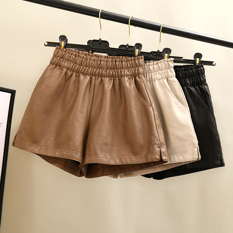 High Quality Faux Leather Shorts Black PU Leather Wide Leg Shorts Women High Waist Shorts For Women Autumn Loose PU, Beige 
High Quality Faux Leather Shorts Black PU Leather Wide Leg Shorts Women High Waist Shorts For Women Autumn Loose PU, Beige