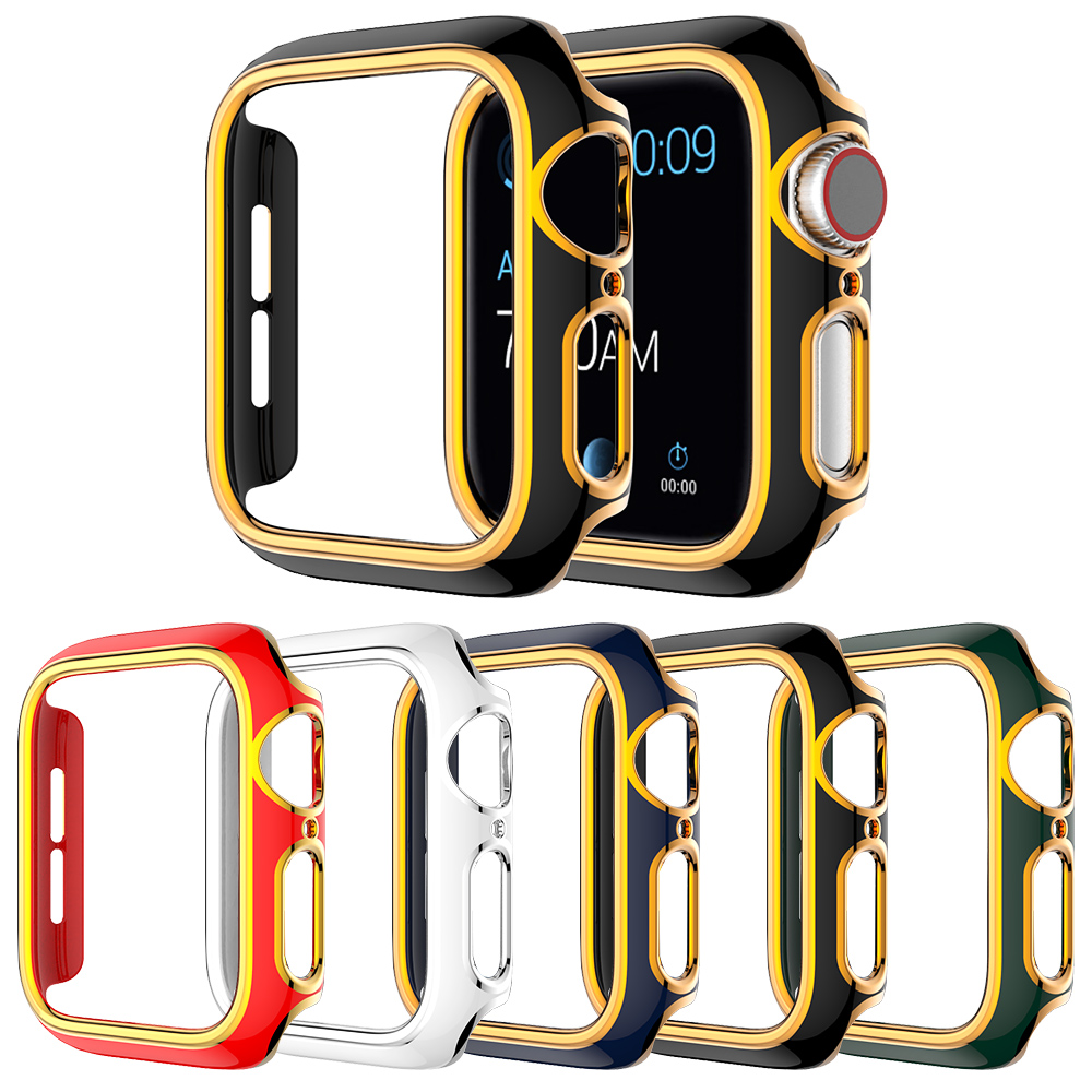 Multiple Colour PC Bumper for Apple Watch Cover Series 6 SE 5 4 3 Protector Case for iWatch 40mm 44mm 42mm 38mm Hard Shell, Black rose gold
Multiple Colour PC Bumper for Apple Watch Cover Series 6 SE 5 4 3 Protector Case for iWatch 40mm 44mm 42mm 38mm Hard Shell, Black rose gold