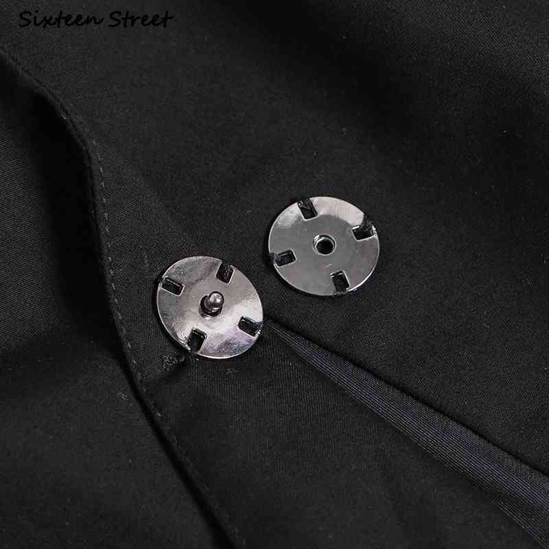 Woman Blazer Jacket Diamond Sleeve Bling Autumn Winter Notch Collar Streetwear Black Coat Female Casual Fashion 210603 - view 5