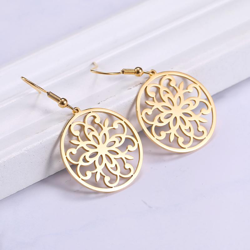 Dangle & Chandelier Lucktune Retro Flower Drop Earrings Filigree Stainless Steel Round Hoop For Women Gift Fashion Jewelry Accessories
Dangle & Chandelier Lucktune Retro Flower Drop Earrings Filigree Stainless Steel Round Hoop For Women Gift Fashion Jewelry Accessories