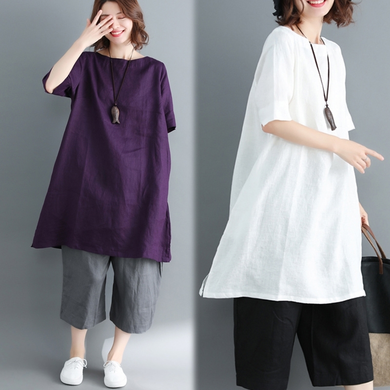 White Cotton Linen Top Womens Tops and Blouses Plus Size Short Sleeve on Female Tunic Beach Style Thin Summer Long Shirts Blusas 210603, Purple
White Cotton Linen Top Womens Tops and Blouses Plus Size Short Sleeve on Female Tunic Beach Style Thin Summer Long Shirts Blusas 210603, Purple