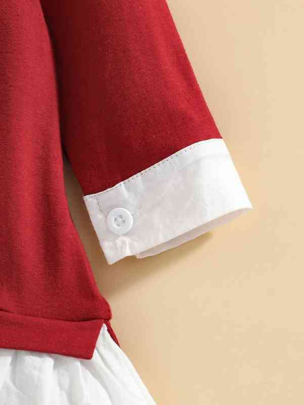 Baby Letter Graphic Ruffle Hem 2 In 1 Dress SHE