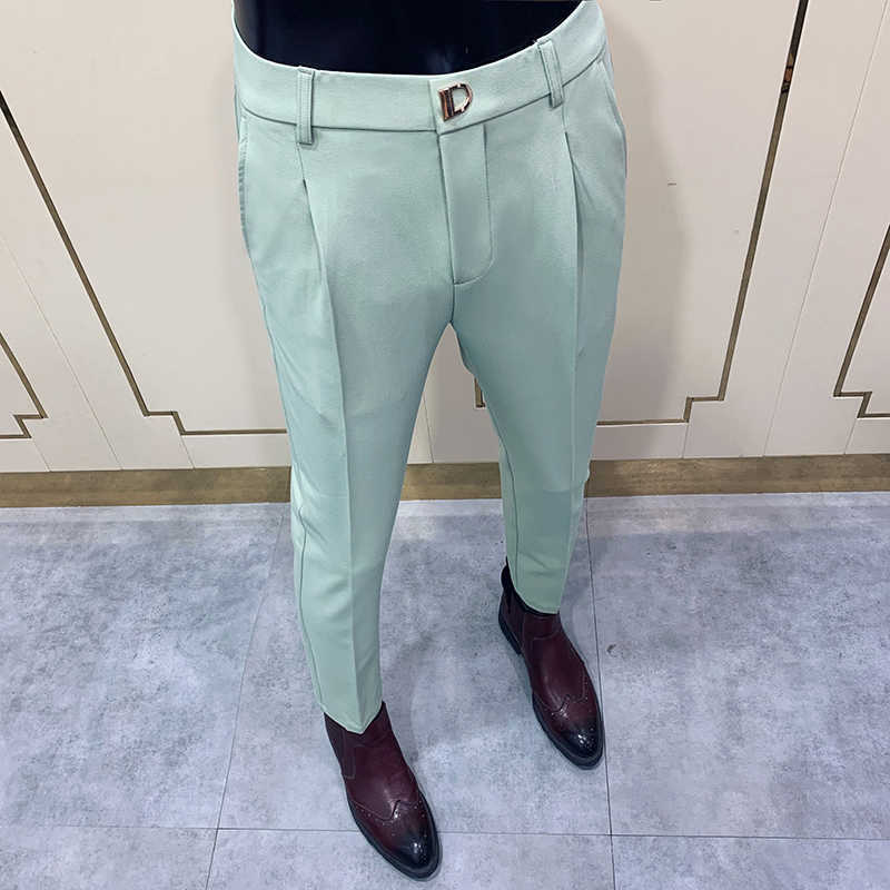 Autumn Winter Mens Dress Pants Casual Business Formal Pants for Men Office Social Streetwear Suit Pants Wedding Trousers 210527