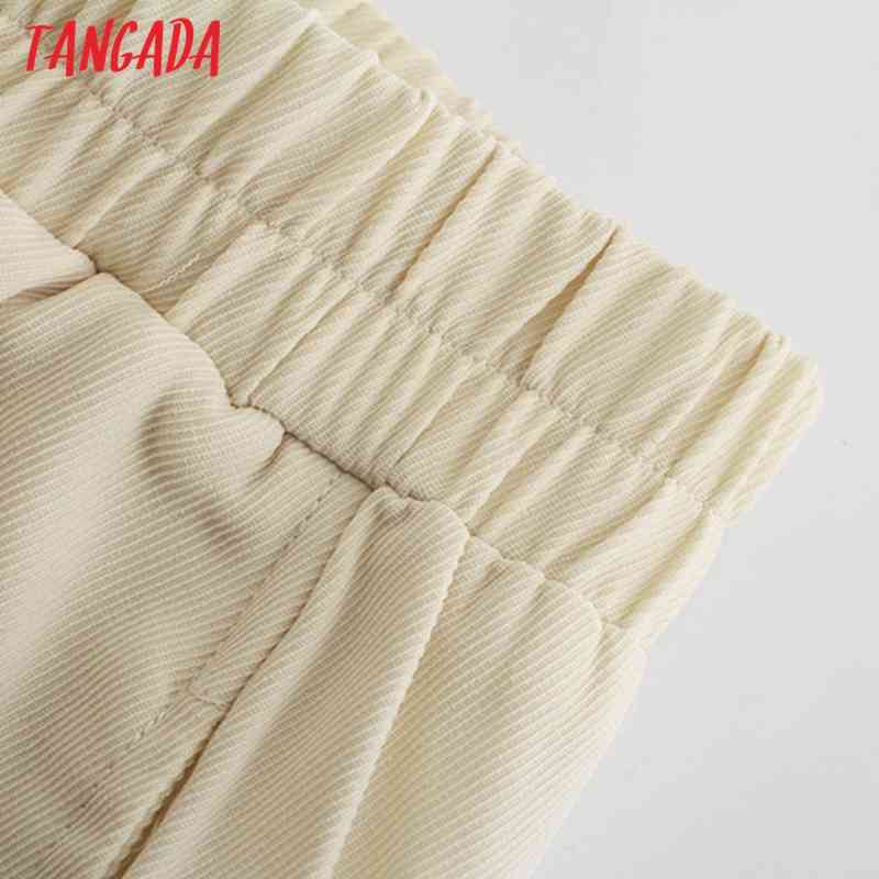 Fashion Women Long Suit Trousers Strethy Waist Pockets Office Lady Pants Pantalon JE06 210416