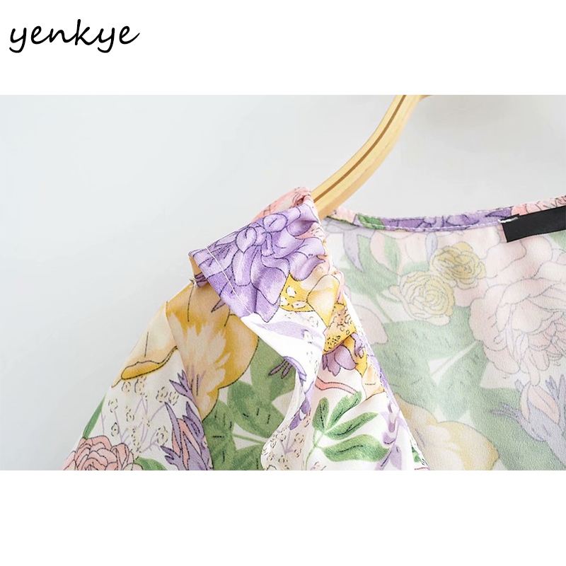 Holiday Summer Dress Women Sweet Ruffle Sexy V Neck Short Sleeve Vestido Mujer A-line Mini Floral Print Boho 210430
