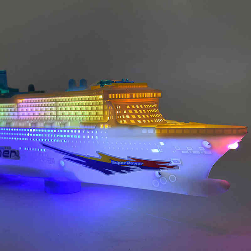Ocean Liner Cruise Ship Electric Boat Toy Marine Toys Flashing LED Lights Sounds Kids Child Xmas Gift Changes Directions G1224